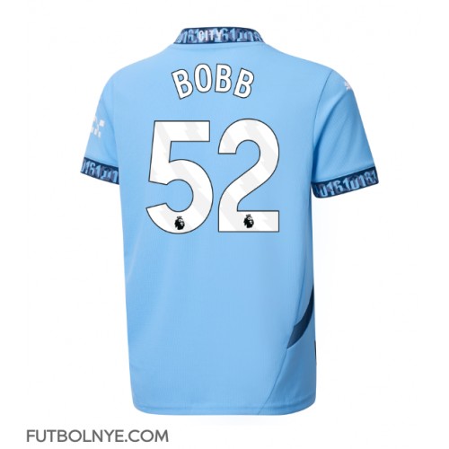 Camiseta Manchester City Oscar Bobb #52 Primera Equipación 2024-25 manga corta